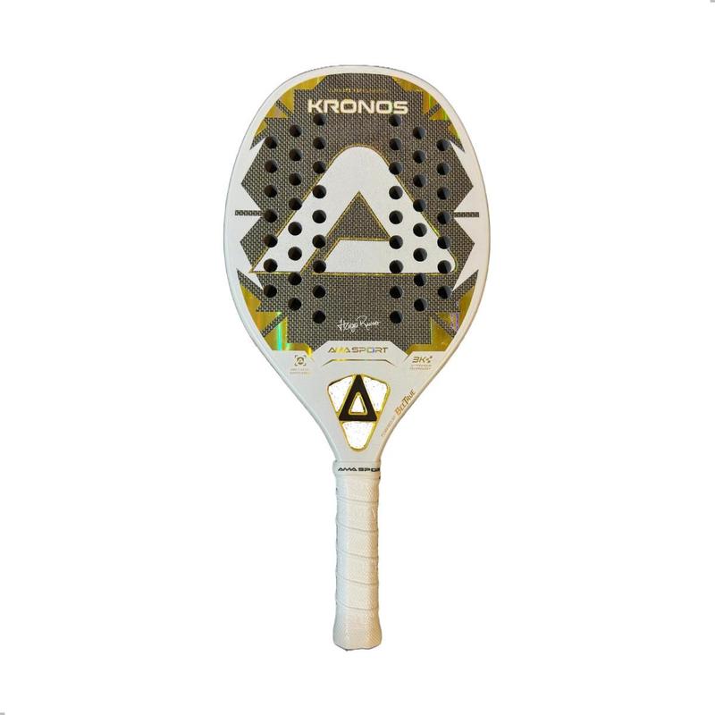 Raquete de Beach Tennis Ama Sport kronos White Titanium Hugo Russo